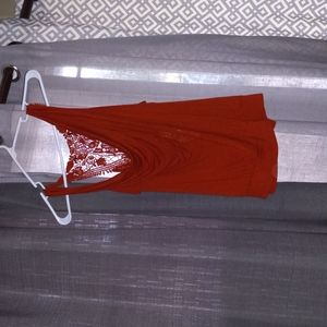 Scoop neck tank with knit back